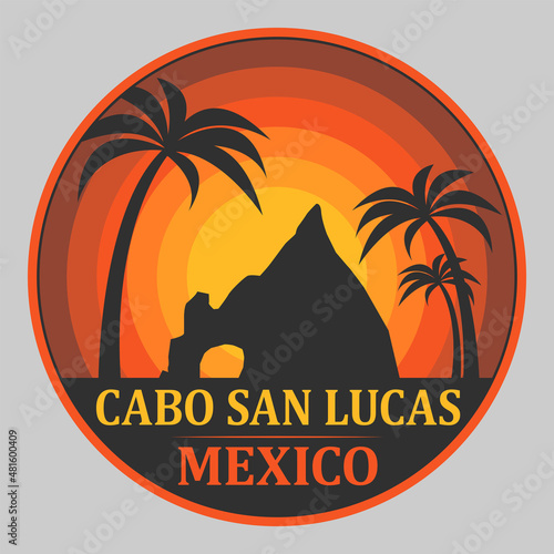 Emblem with the name of Cabo San Lucas, Mexico