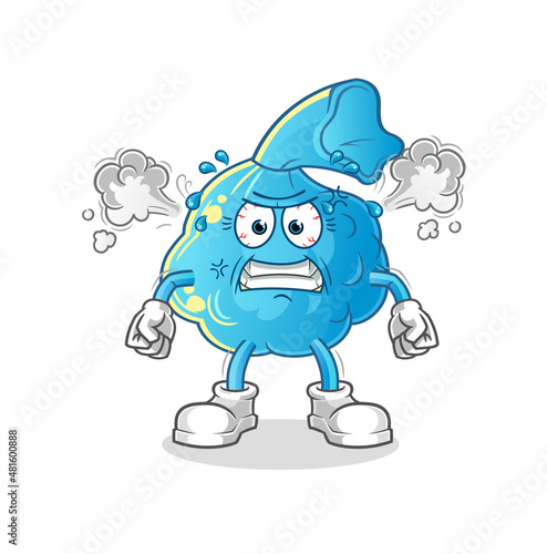 fever compress very angry mascot. cartoon vector