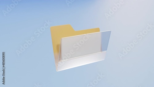 Folder storage and organization of digital files or application with data transfer. Internet server or data center.