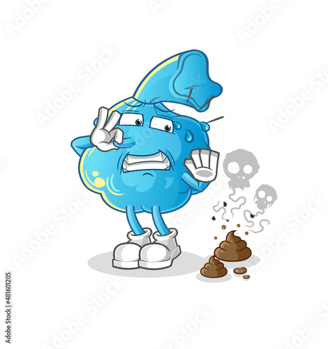 fever compress with stinky waste illustration. character vector