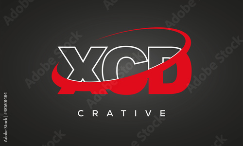 XCD creative letters logo with 360 symbol Logo design photo