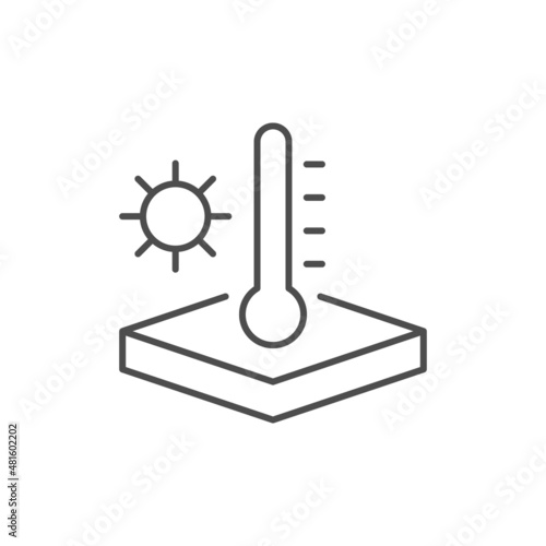 Material temperature line outline icon