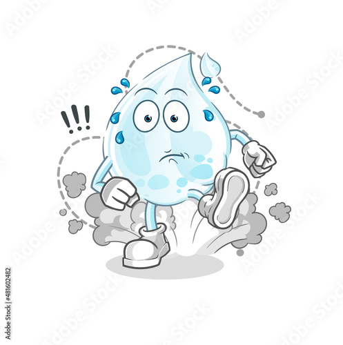 milk drop running illustration. character vector