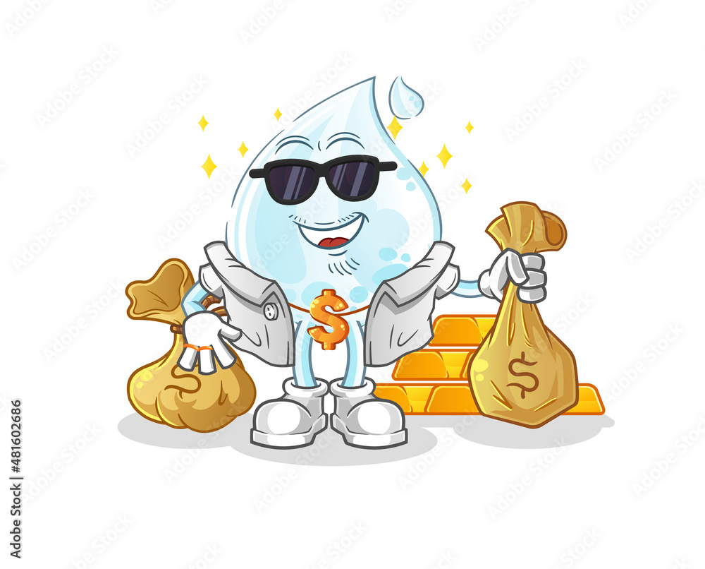 milk drop rich character. cartoon mascot vector milk drop rich character. cartoon mascot vector