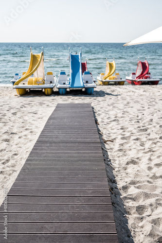 Tretboote am Südstrand auf Fehmarn