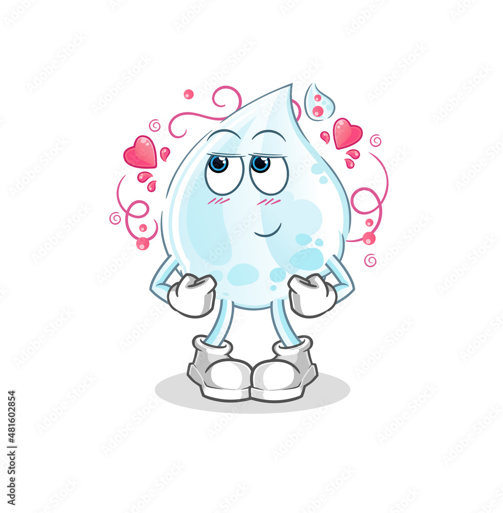 milk drop shy vector. cartoon character milk drop shy vector. cartoon character