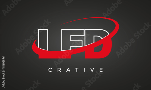 LFD creative letters logo with 360 symbol Logo design