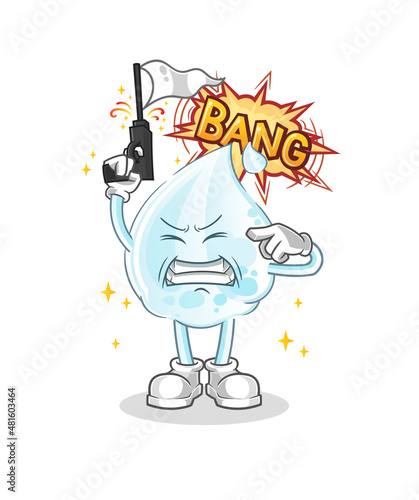milk drop warning shot mascot. cartoon vector
