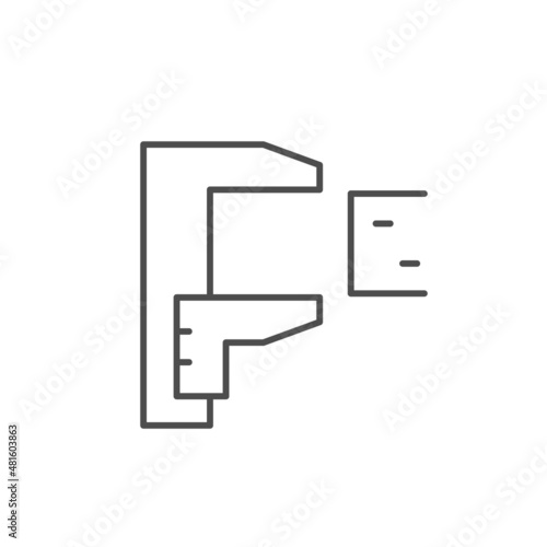 Material thickness line outline icon