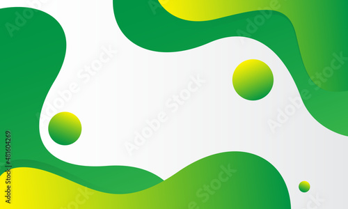Liquid color background design. Green elements with fluid gradient. Dynamic shapes composition. Vector illustration
