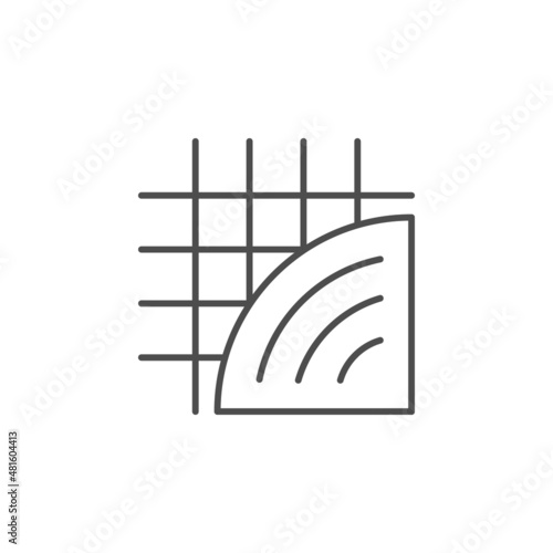 Plastering process line outline icon