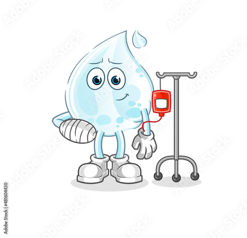 milk drop sick in IV illustration. character vector
