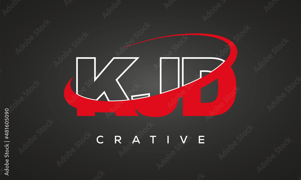 KJD creative letters logo with 360 symbol Logo design