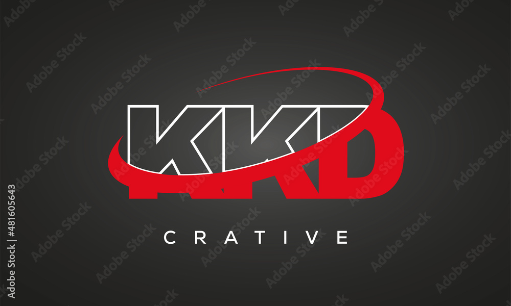KKD creative letters logo with 360 symbol Logo design
