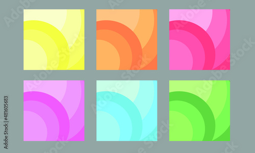 Editable abstract template post for social media. web banner advertising for promotion design with Orange yellow green red blue and pink color.