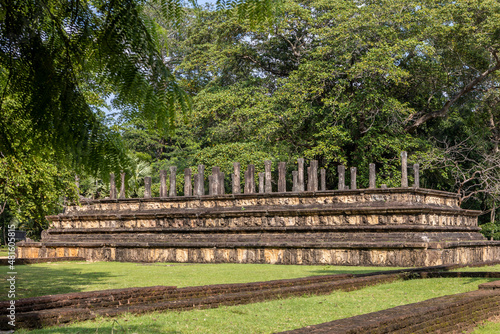 Sri Lanka. The ancient city of Polonnaruwa. The Audience Hall. Historical landmark. 