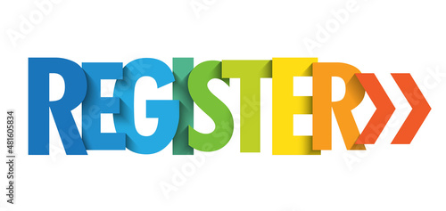 REGISTER colorful vector typography banner