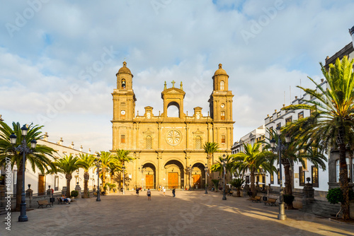 Old Santa Ana Cathedral in the main square of historic Vegueta, Las Palmas de Gran Canaria, Spain