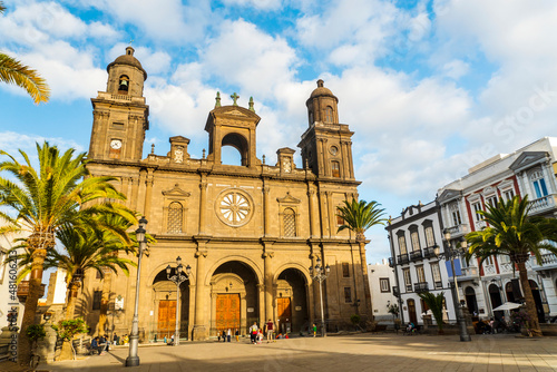 Old Santa Ana Cathedral in the main square of historic Vegueta, Las Palmas de Gran Canaria, Spain