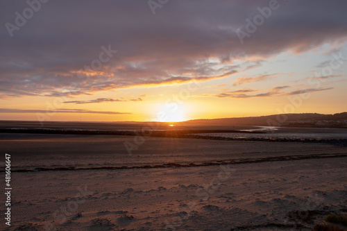 Sunset along Llanelli beach in Wales. © Jenn's Photography 