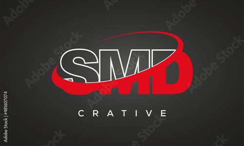 SMD creative letters logo with 360 symbol Logo design