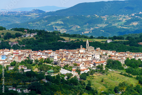 Landscape in Molise near Macchiagodena and Frosolone. View of Sant Elena Sannita