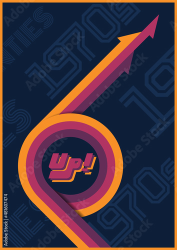 1970s Background, Vintage Color Stripes, Memphis Style Template for 70s Posters, Covers, Illustrations