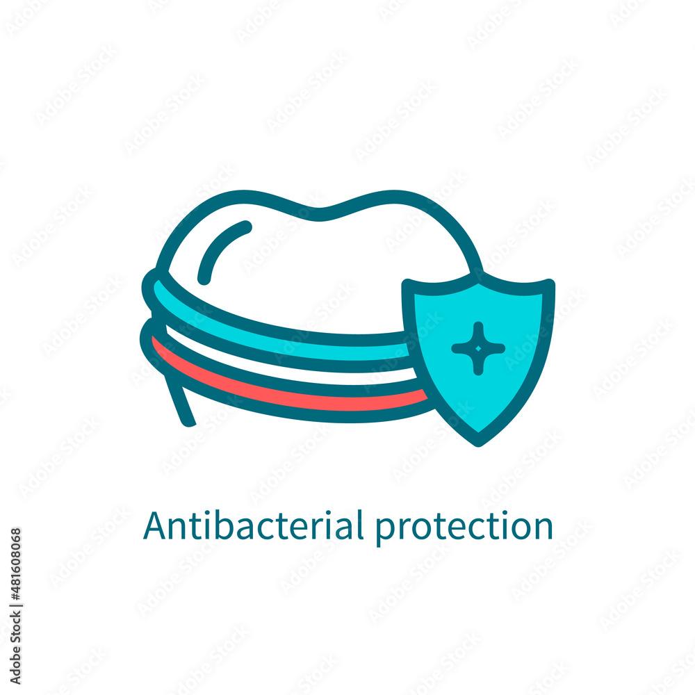 Antibacterial protection of teeth icon. Vector illustration Antibacterial protection of teeth icon. Vector illustration