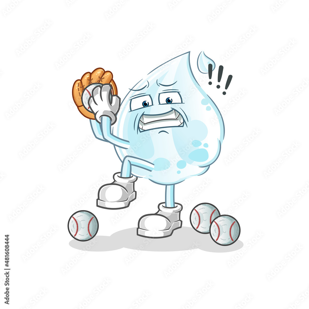 Fototapeta premium milk drop baseball pitcher cartoon. cartoon mascot vector