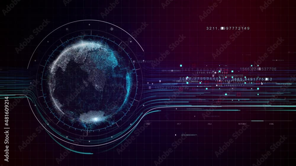 HUD Futuristic Rotation Digital Earth Graphic Interface Display ...