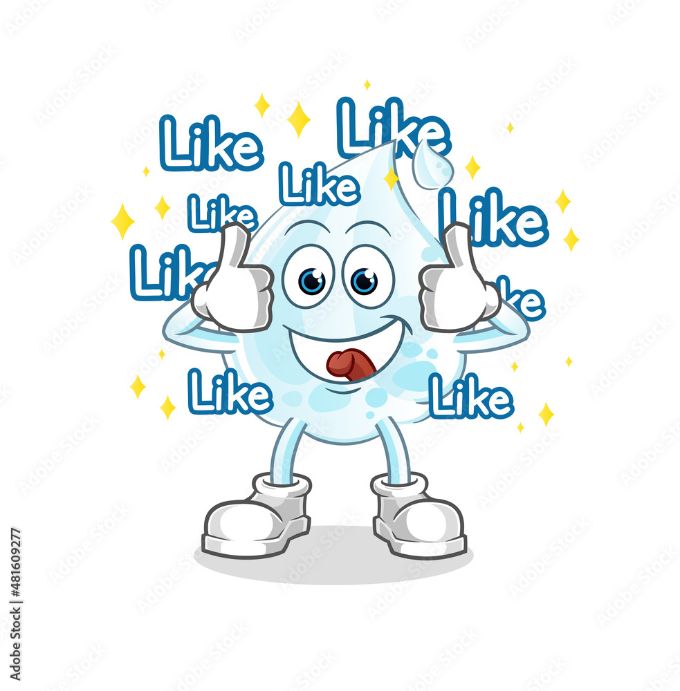 milk drop give lots of likes. cartoon vector milk drop give lots of likes. cartoon vector