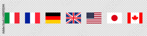 National flag g7 icon set simple design photo
