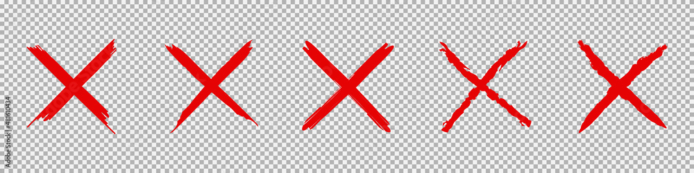 X letter cross icon set grunge brush style X letter cross icon set grunge brush style