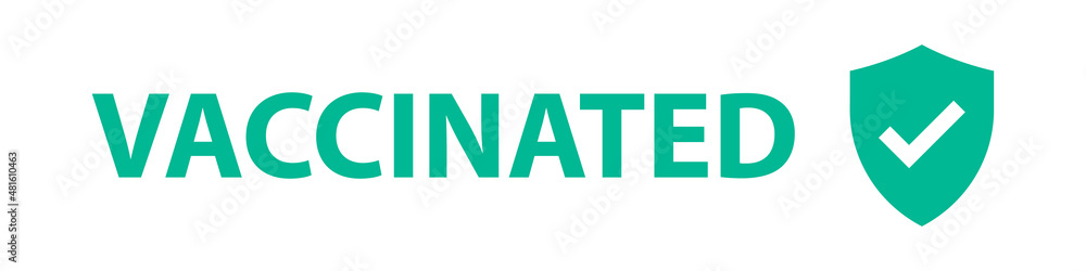 Vaccinated background with shield check mark Vaccinated background with shield check mark