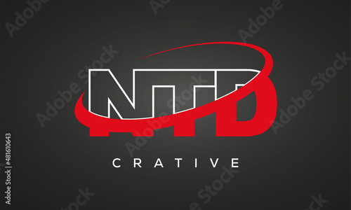 NTD creative letters logo with 360 symbol Logo design photo
