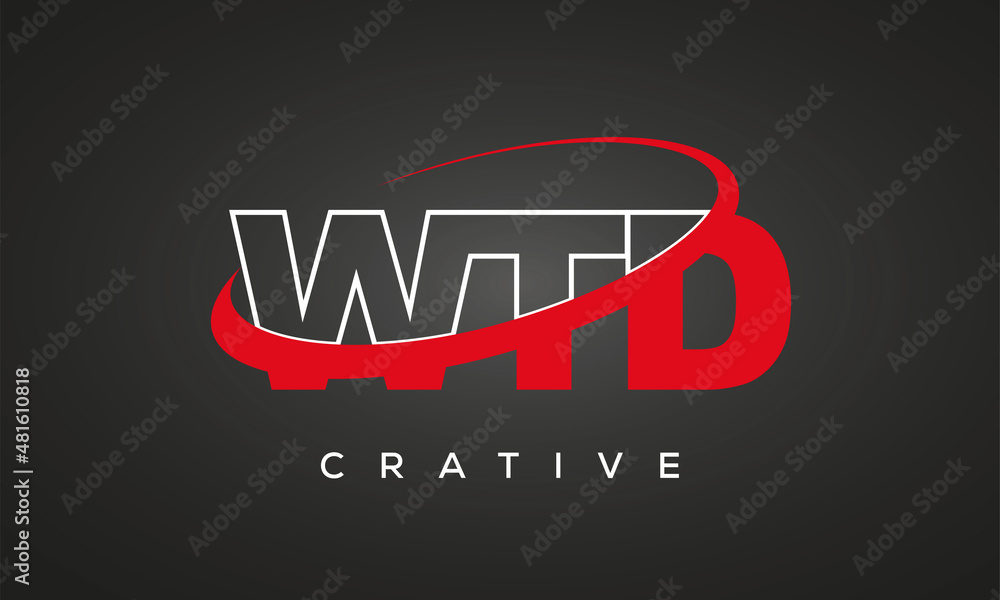 WTD creative letters logo with 360 symbol Logo design