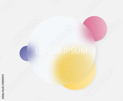 A minimal trendy banner. Glassmorphism style. UI design object. Vector