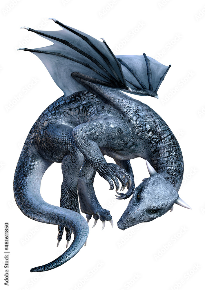 Fototapeta premium 3D Rendering Fairy Tale Dragon on White