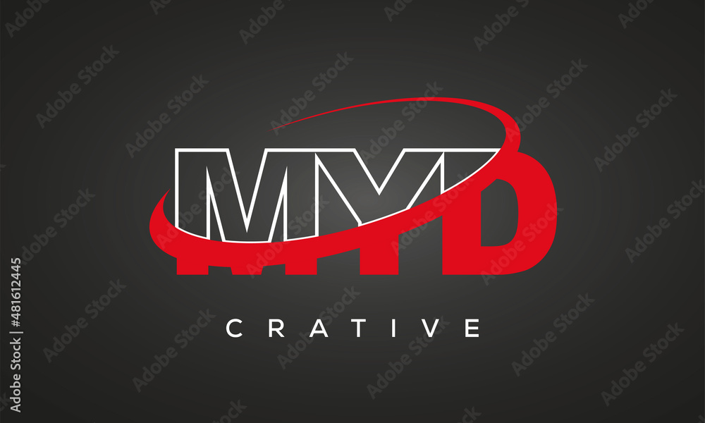 MYD creative letters logo with 360 symbol Logo design - obrazy, fototapety, plakaty 