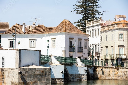 Architecture details of Tavira small city, Algarve, Portugal