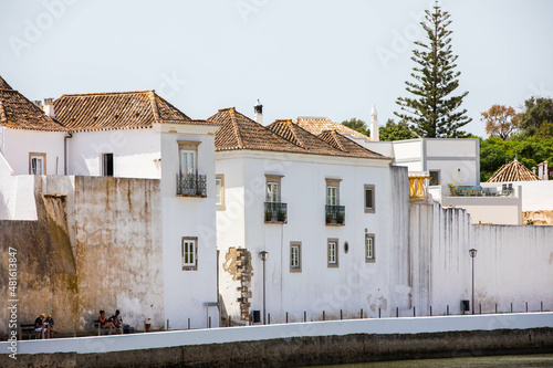 Architecture details of Tavira small city, Algarve, Portugal
