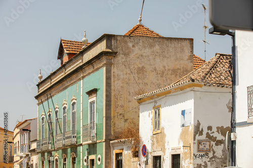 Architecture details of Tavira small city, Algarve, Portugal
