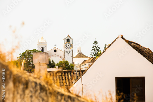Architecture details of Tavira small city, Algarve, Portugal