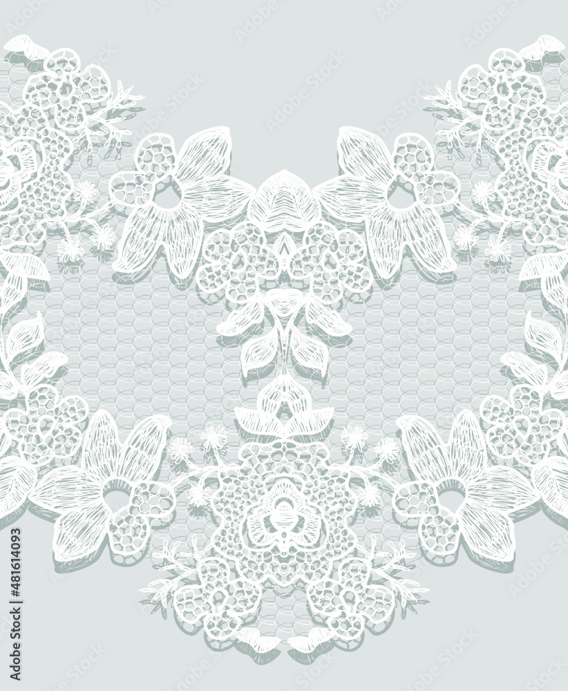 Seamless White Vector Lace Ribbon Seamless White Vector Lace Ribbon
