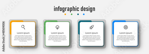 Modern infographic business template and data visualization with 4 options. 