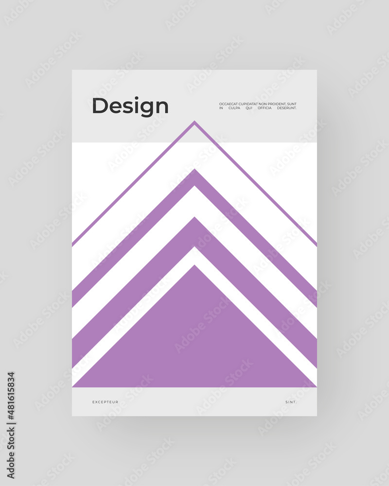 Fototapeta premium Abstract Poster Design. Vertical A4 format. Bauhaus brochure. Modernism aesthetics. Minimal illustration brutalism inspired.