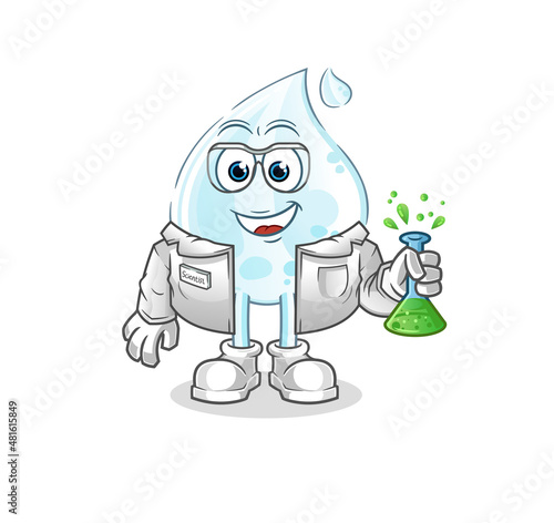 milk drop scientist character. cartoon mascot vector