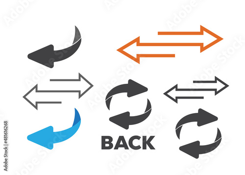 reverse icon vector. Flip over or turn arrow. Reverse sign