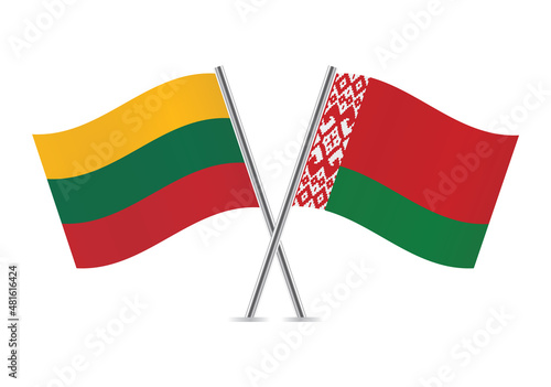 Lithuania and Belarus flags. Lithuanian and Belarusian flags isolated on white background. Vector illustration. Free Download Lithuania and Belarus flags. Lithuanian and Belarusian flags isolated on white background. Vector illustration. - GFXLoad