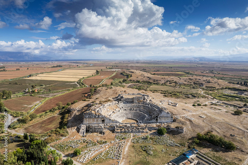 Ruins of ancient greek amphitheater at Miletus on the western coast of Anatolia, Turkey photo